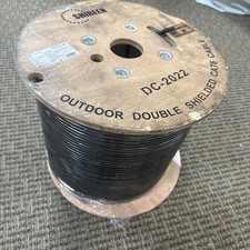 Cat 6 1000ft Solid Bare Copper Double Shielded Plenum 550 Mhz F/UTP Cable Black