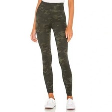 Spanx Look at Me Now Green Camo Leggings Size S