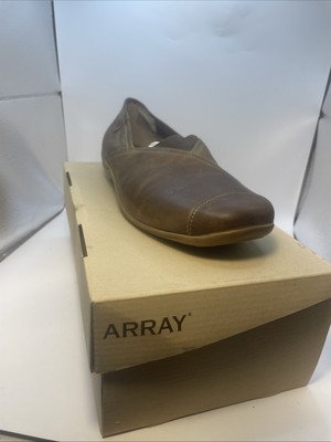 Array Slip On Brown Leather Loafers Size 10w Comfort Shoe