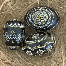 3 Stück sorbische Ostereier - echte Handarbeit - Gänseeier  RK713