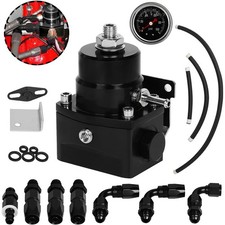 Adjustable Fuel Pressure Regulator Kit Oil 0-100psi Gauge -6AN Black