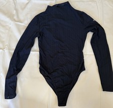 Alo Euphoria Long Sleeve Navy Bodysuit High Neck Stretch X-Small