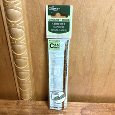 Clover Classic All Aluminum Gold Crochet Hook Size C/2.5 mm, NIP, Made in Japan