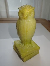 Degenhart Yellow Mustard Custard Glass Owl Glows