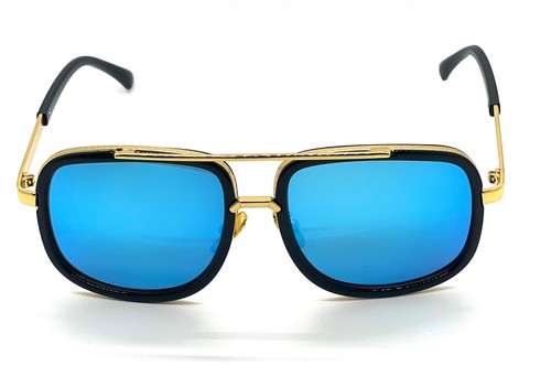 Men Fashion Sunglasses Oversized Square Gold Flat Top Frame Hip Hop Fancy Black - Afbeelding 21 van 76
