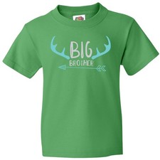 Inktastic Big Brother, Deer Antlers, Arrow - Blue Gray Youth T-Shirt Older Funny