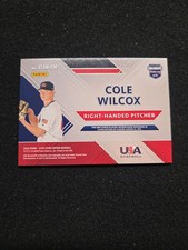 2020 Panini Elite Extra Edition - USA Baseball Material Cole Wilcox #USAM-CW /99
