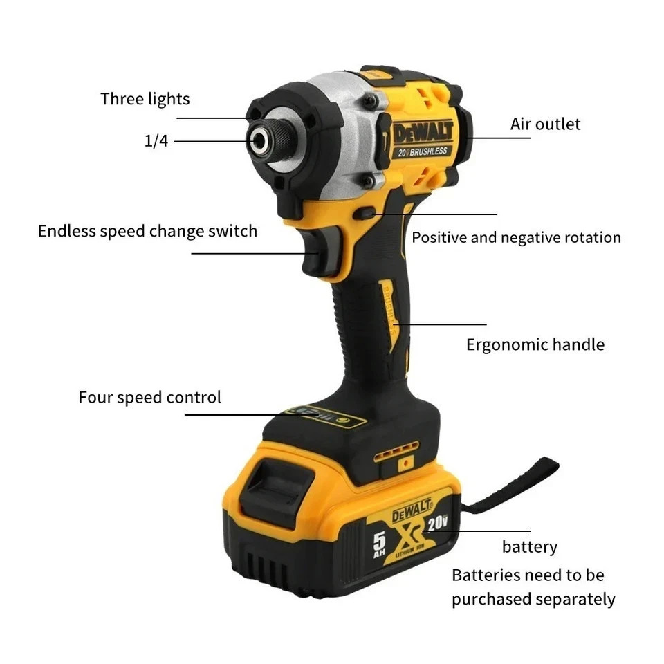 DeWalt DCF860N-XJ 18V XR 브러시리스 임팩트 드라이버 본체만 판매 | 공구 본체만 3