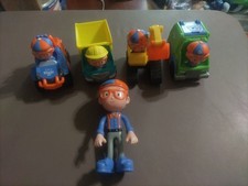 Blippi Set Of 4 Vehicles Recycling Dump Truck Excavator Off Road Atv And Figure