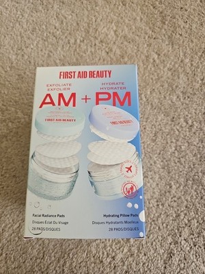 First Aid Beauty Exfoliate AM + Hydrate PM Travel Size Skincare Pads Duo (56 ct)