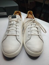 Olukai Waialae Men's Leather Golf Shoes Size 10.5 White Brown Lace Up Spikeless