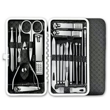 21 in 1 Manicure Set, Stainless Steel Professional Nail Clippers #21P, Black