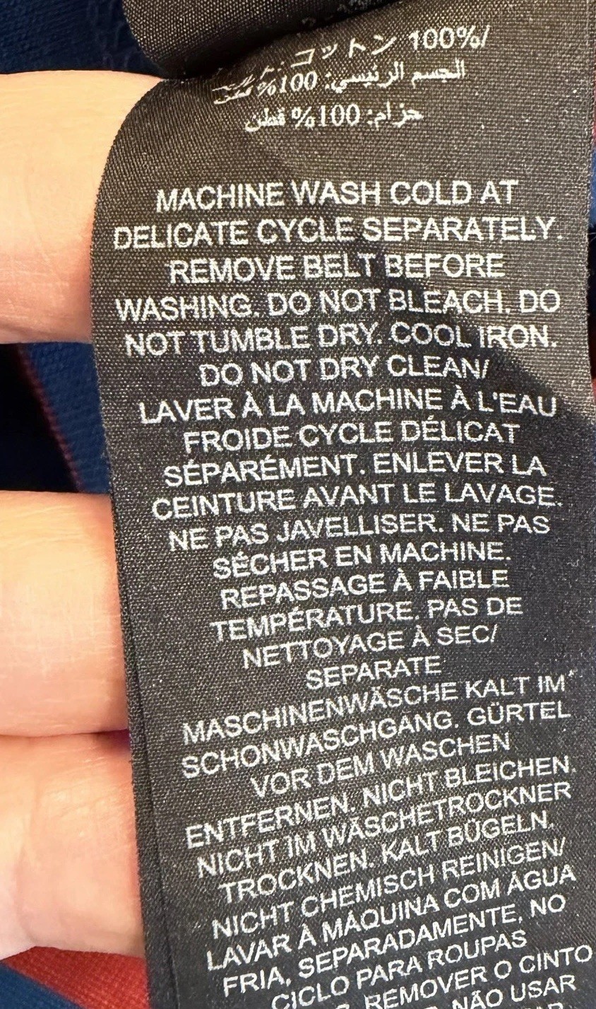 Tory Burch NWT Jersey Stripe Midi Dress Large Navy/Burgundy Logo Belt Stretch thumbnail 7