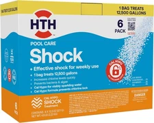 HTH 52030B Swimming Pool Care Shock, Cal Hypo Formula 13.3oz (6 Pack)