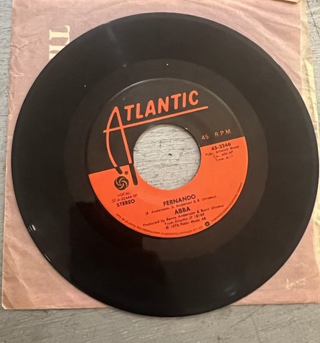 Abba "Rock Me/Fernando" Vinyl Record Good Condition Atlantic 1976 Vintage - Picture 11 of 12