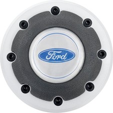 1978-86 Ford F-Series Truck/Bronco; Horn Button Pad; Black With Silver Outer