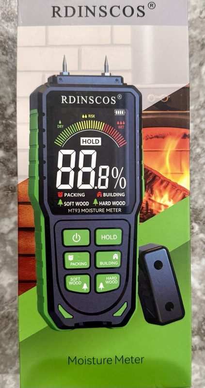 RDINSCOS MT93A2 Moisture Meter Digital Display Hold Function Green Battery