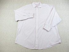 Brooks Brothers Madison Shirt Mens 18 - 34 White Pink Striped Supima Cotton Ivy