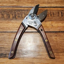 Vintage Craftsman 8632 Brass Anvil Hand Pruner Wood Handles USA 1609