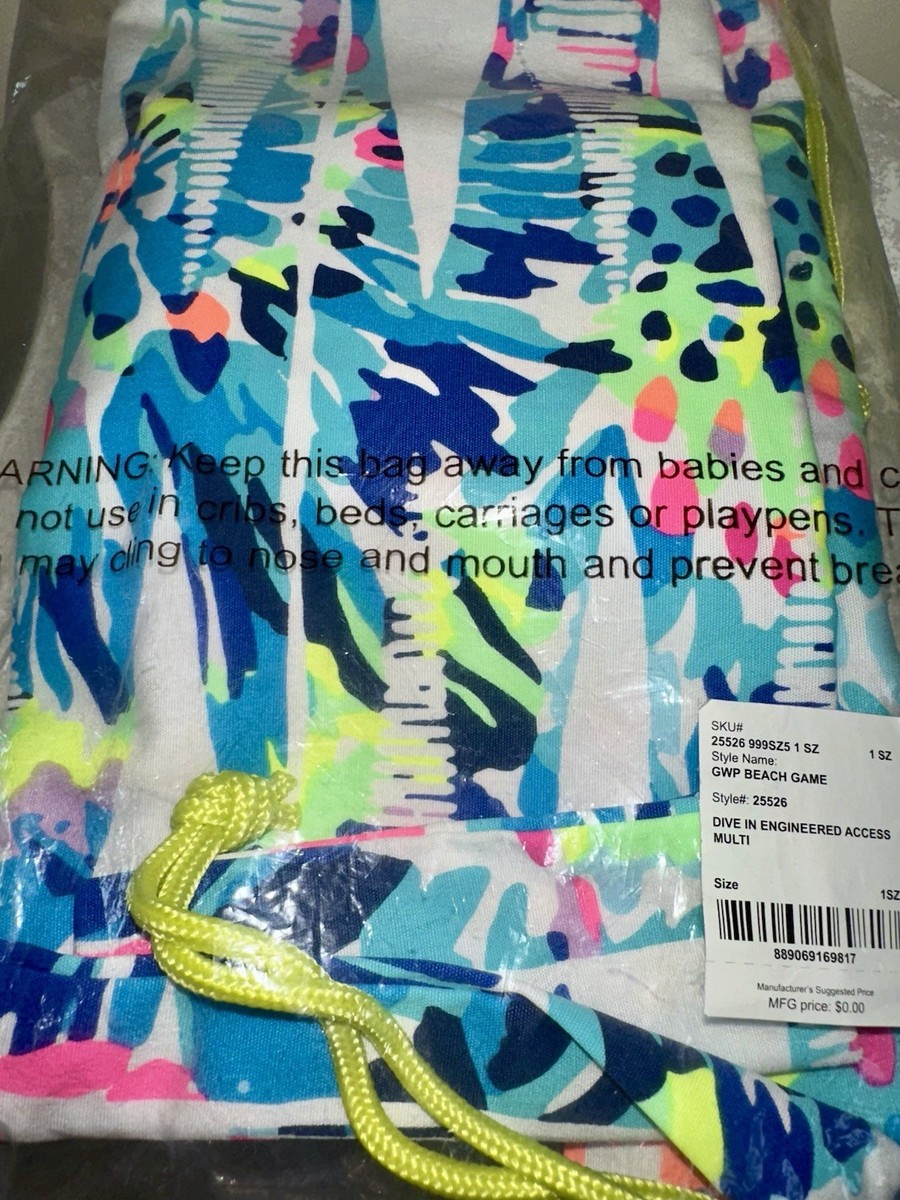 Lilly Pulitzer Drawstring Bag in Multi Dive in Beach Game NWT Pool Pouch Set | Lilly Pulitzer main image 3