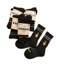 Bombas Tall Calf Black Crew Socks Youth Size XS NWT set of 8