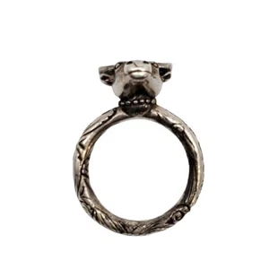 Bague Gucci tête de taureau en argent Sv925 US8,75 bijoux homme fabrication italienne