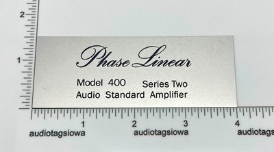 Phase Linear Model 400 Series Two Face Plate Logo Custom Aluminum Self Stick