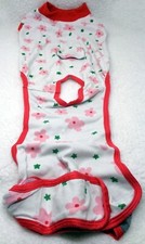 Dog Full-Length Pink Flowers Cotton Pajamas
