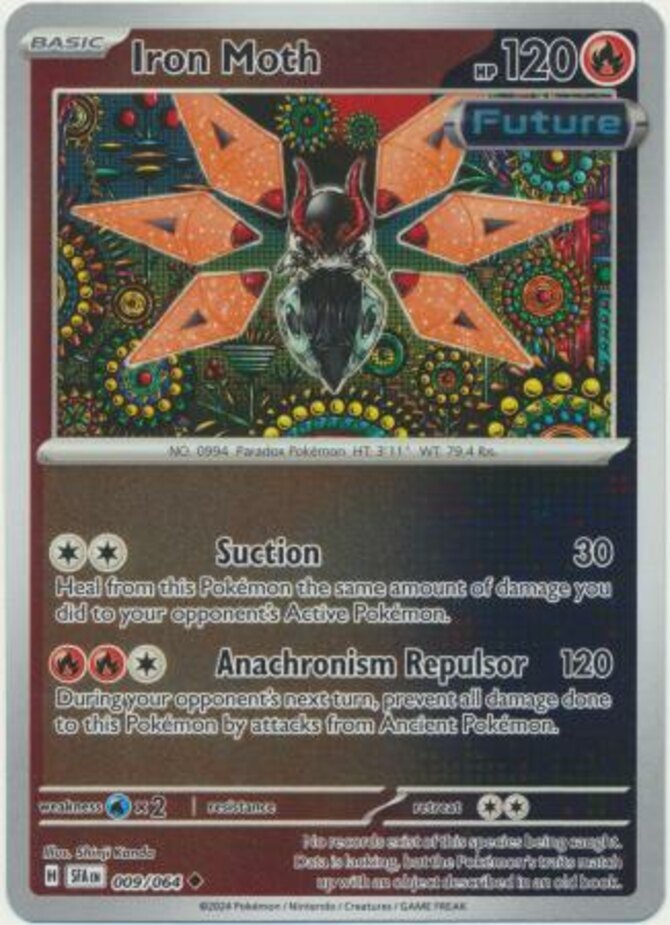 Pokemon Iron Moth - 009/064 - Uncommon - Reverse Holo NM-Mint Shrouded Fable