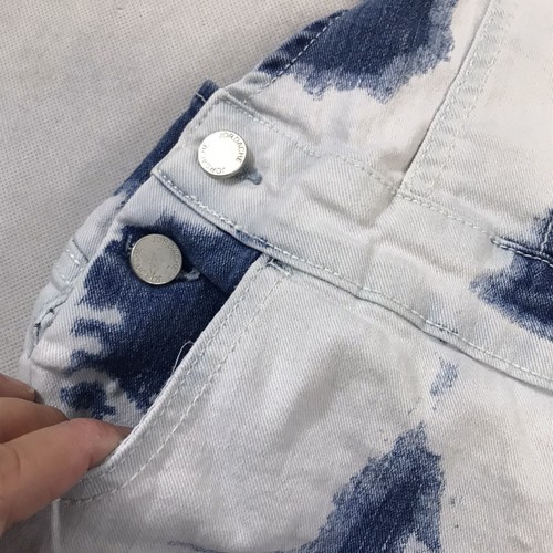 Jordache Jean Shorts Girls Medium 7-8 Shortall Coverall Bleached Denim - Picture 3 of 10
