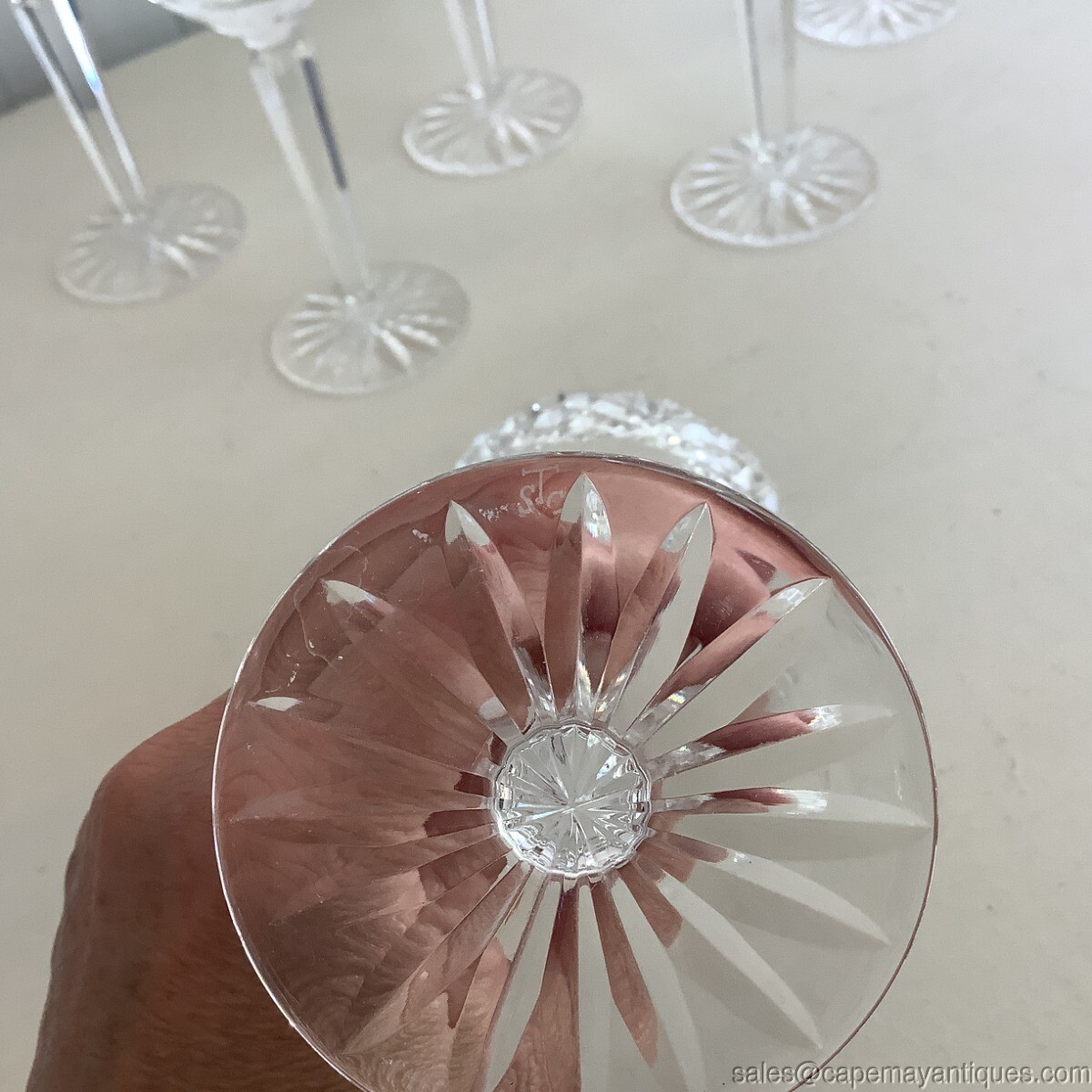 6 Shannon by Tipperary Wine Water Goblets Stemware Stems Claret Irish Hand Cut