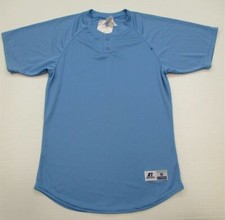 new RUSSELL ATHLETIC T-Shirt Men's Size S Dri-Power Blue Henley Baseball
