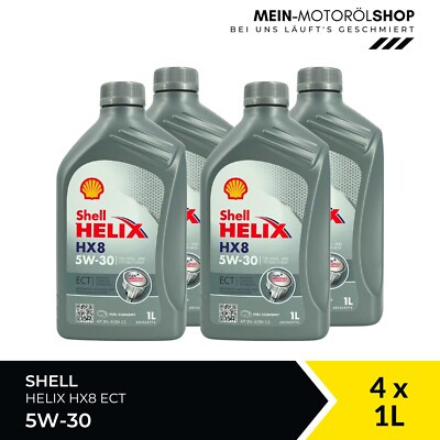 Shell Helix HX8 5W-30 ECT VW 507 00/504 00 MB 229.51 BMW 4x1 Liter = 4 Liter