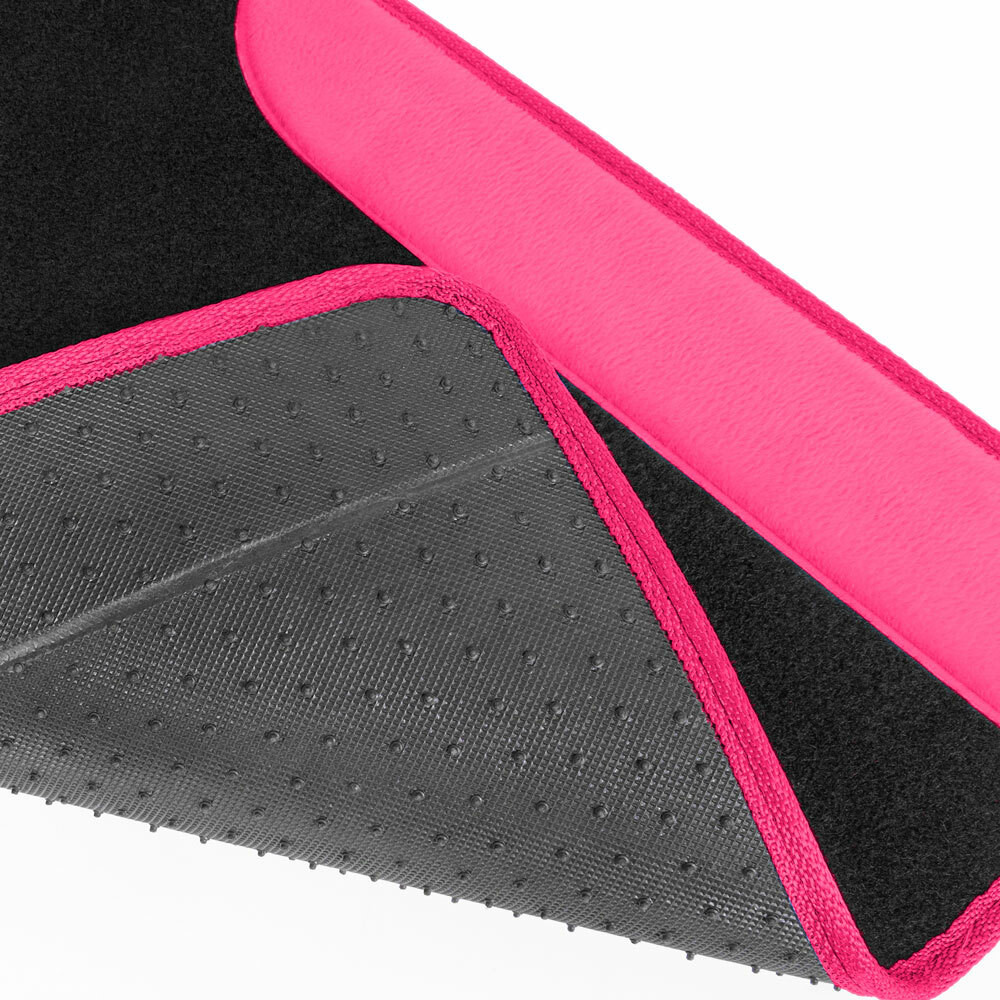 4pc Hot Pink Car Floor Mats for Auto Carpet Semi Custom Fit Heavy Duty