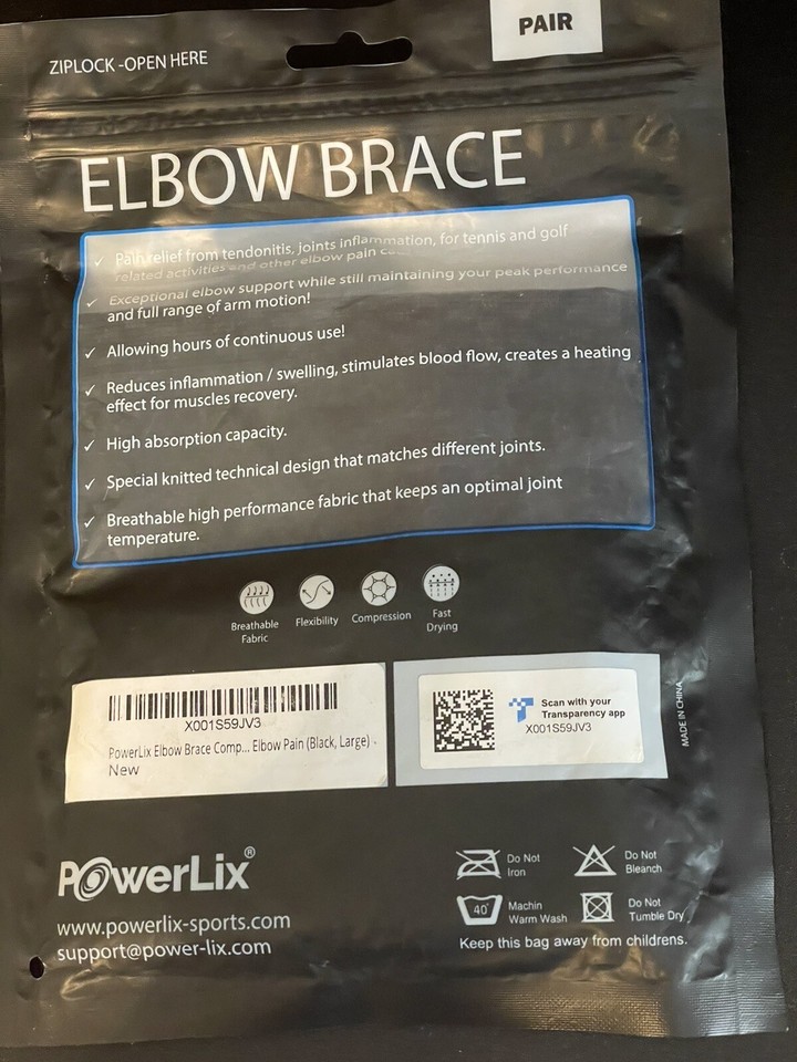 POWERLIX Elbow Brace Compression Support Elbow Sleeve Large eBay