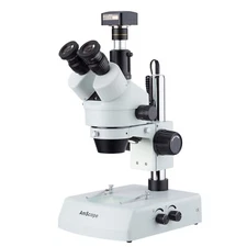AmScope LED Trinocular Zoom Stereo Microscope 3.5X-180X + 1.3MP Camera