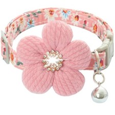 Small Dog Collar with Flower, Puppy Collar for Girl Dog Collars for Small Pink