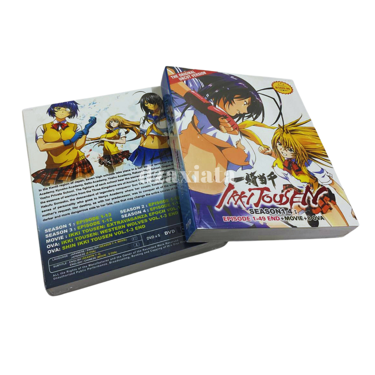 Ikki Tousen Season 1-4 + Movie + 8 OVA UNCUT DVD Dual Audio Free Shipping