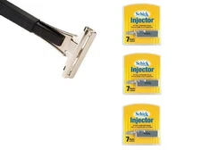 Shave Classic Single Edge Razor Handle with Schick Injector Refill Blades 21 Ct.