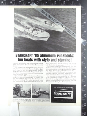 1965 ADVERTISING for Starcraft Jet Star Nassau Dolphin Jupiter-V Fury boat