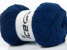 4-Skein Lot Lorena Superfine Yarn cotton 4x100g Navy