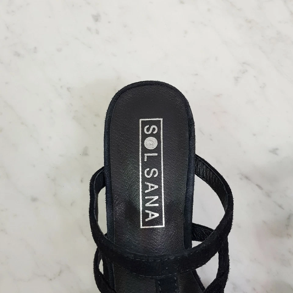 [ SOLSANA ] Женские черные Spencer Mules клетка каблуки туфли RRP $179 | Размер 38 евро - Изображение 3 из 4