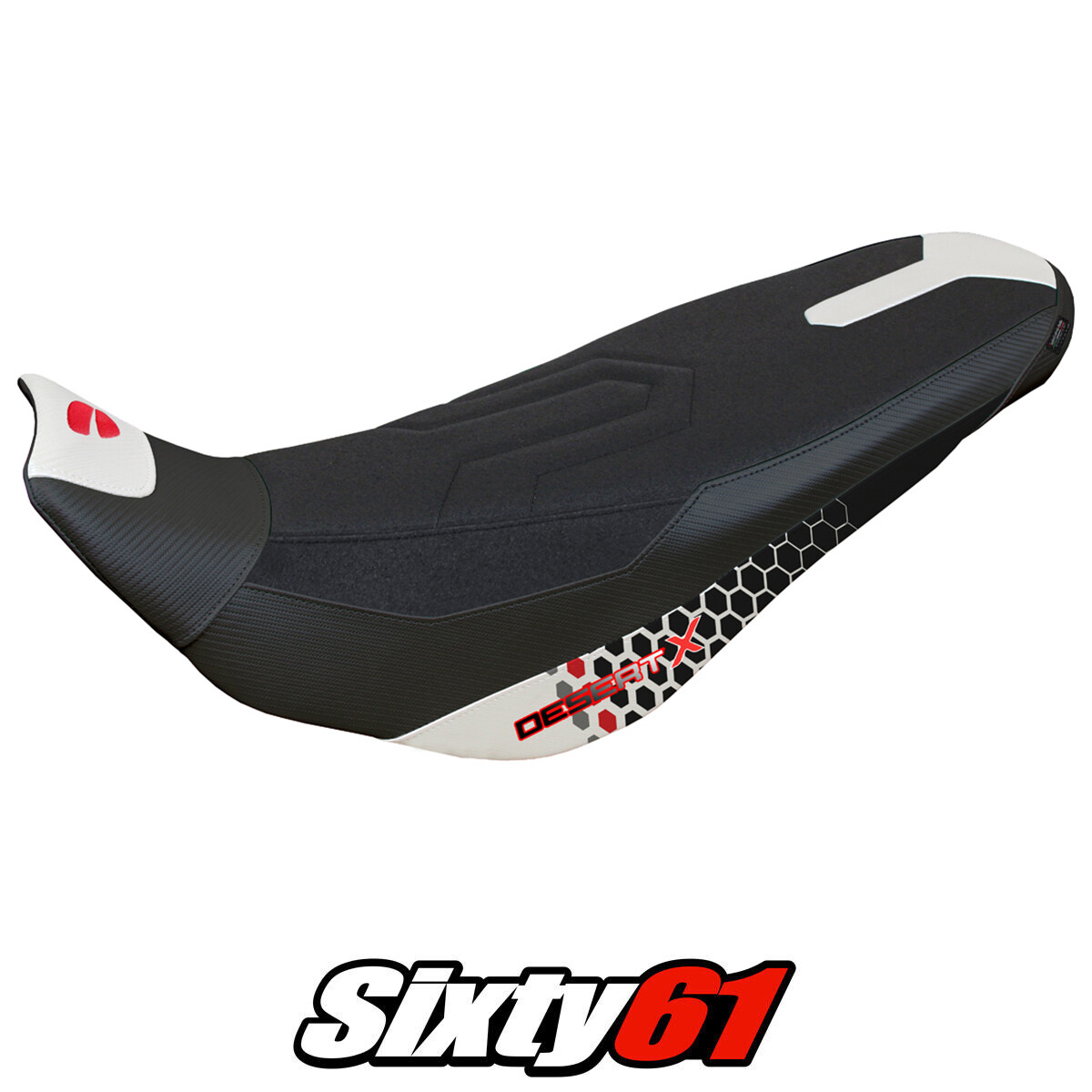 Ducati Desert X Rally Seat Cover Tappezzeria Ultragrip 2022-2025 Special White