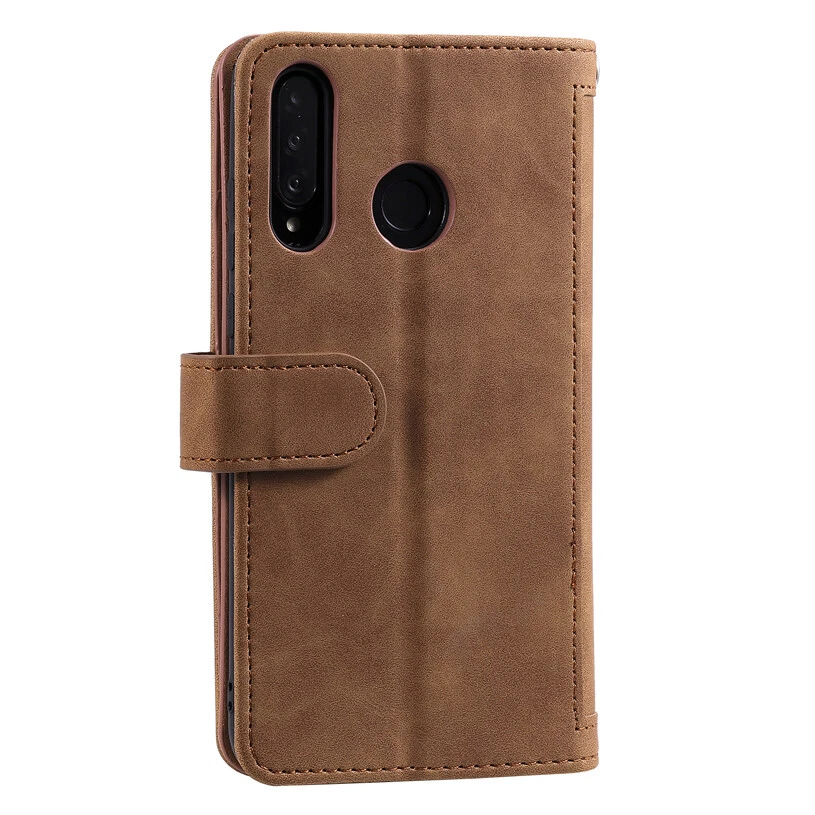 Zip Leather Wallet Case Multi Card Flip Cover for Huawei P40/P30/P20 Lite Pro - Image 4 of 4