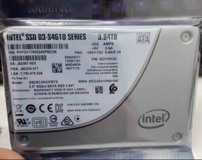 NEW Intel S4610 3.84TB SSD SATA III 6Gbps Solid State Drive SSDSC2KG038T801