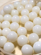 14mm "Opal White" Glass Game Marbles .55 inch - Pack of 26 Loose NEW Vintage