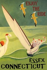 Sailing Essex Connecticut Enjoy The Ride Sailboat Vintage Poster Repro FREE S/H