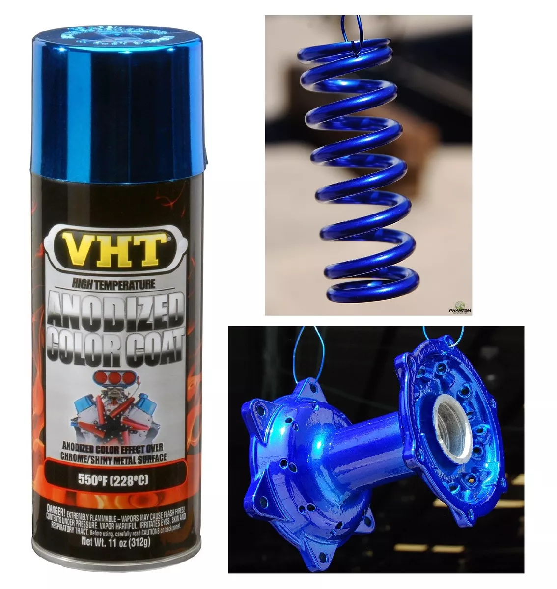 2Pk Anodized Blue Gloss Brake Wheel Engine Caliper Paint High Temp Coating Spray