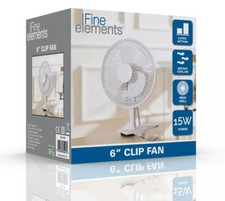 6" Fine Elements Clip Fan With 2 Speed Settings Oscillating Fan With Mesh Grill
