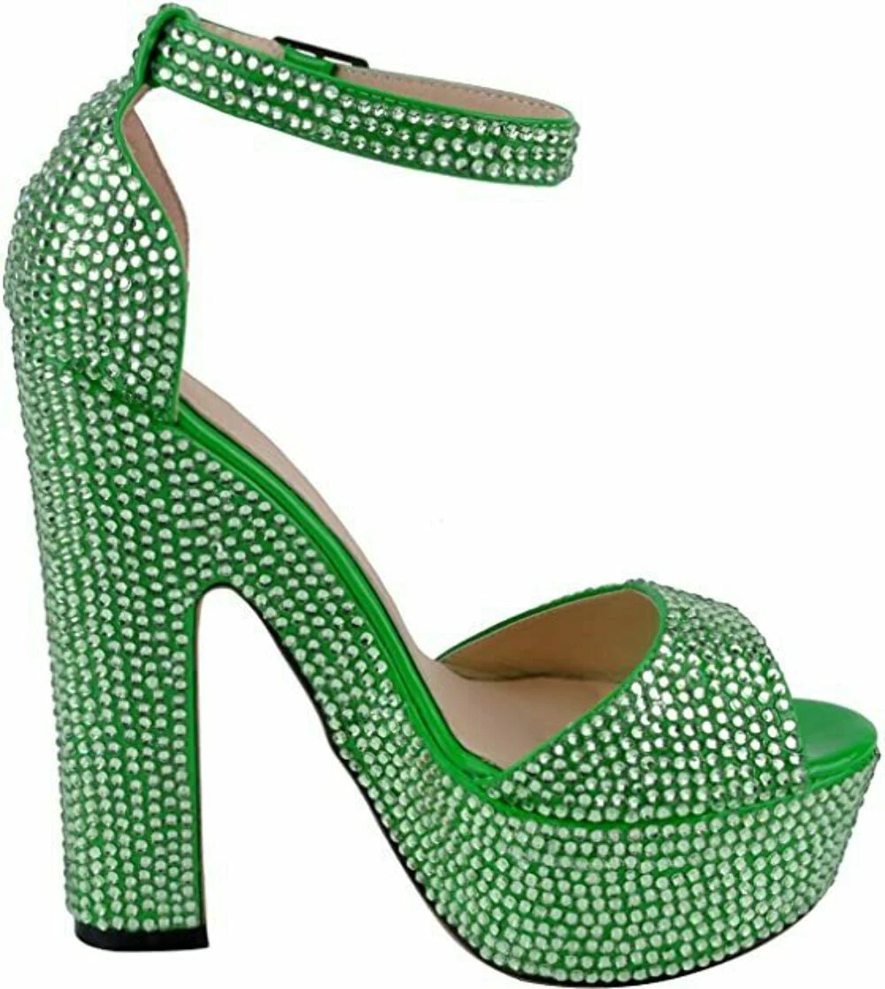Sparkly thick heels store